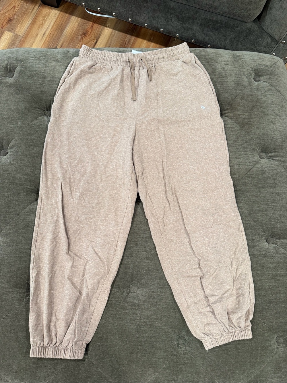 Cozy Elastic-Waist Jogger Pants - Light Taupe